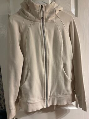 Lululemon Cream Scuba Full-Zip Hoodie